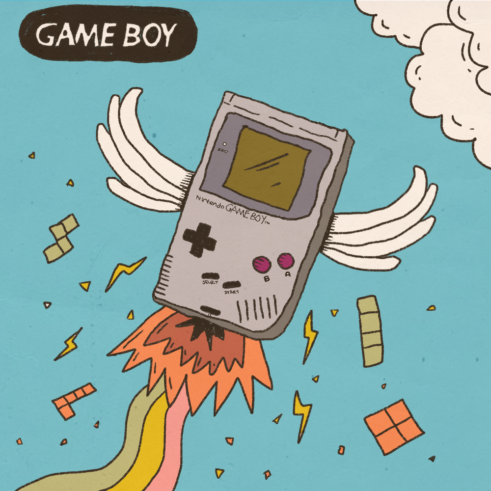 An Illustration of an original gameboy